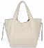 Vittoria Gotti Włoska Torebka Skórzana Shopper Bag z Kosmetyczką Beżowa