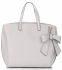 VITTORIA GOTTI Oryginalna Torebka Skórzana z doczepianą Kokardą Jasno Szara