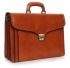 Duża Skórzana Teczka Męska 3 komory Ruda