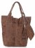 GEANȚĂ DIN PIELE shopper bag Vittoria Gotti maro pământiu V10