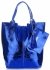GEANȚĂ DIN PIELE shopper bag Genuine Leather denim 555