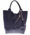 GEANȚĂ DIN PIELE shopper bag Genuine Leather bleumarin 555
