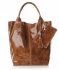 Kožené kabelka shopper bag Genuine Leather ryšavá 788