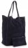 Kožené kabelka shopper bag Vera Pelle tmavo modrá 601