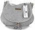 Kožené kabelka listonoška Vittoria Gotti svetlo šedá V414D