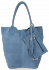 Kožené kabelka shopper bag Vittoria Gotti svetlo modrá V5190