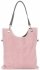 Kožené kabelka listonoška Genuine Leather púdrová ružová 517