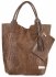 Kožené kabelka shopper bag Vittoria Gotti zemitá V877