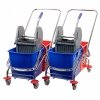 Wózek do sprzątania dwuwiaderkowy, 2x25L z prasą CleanPRO 357965 - 2 sztuki
