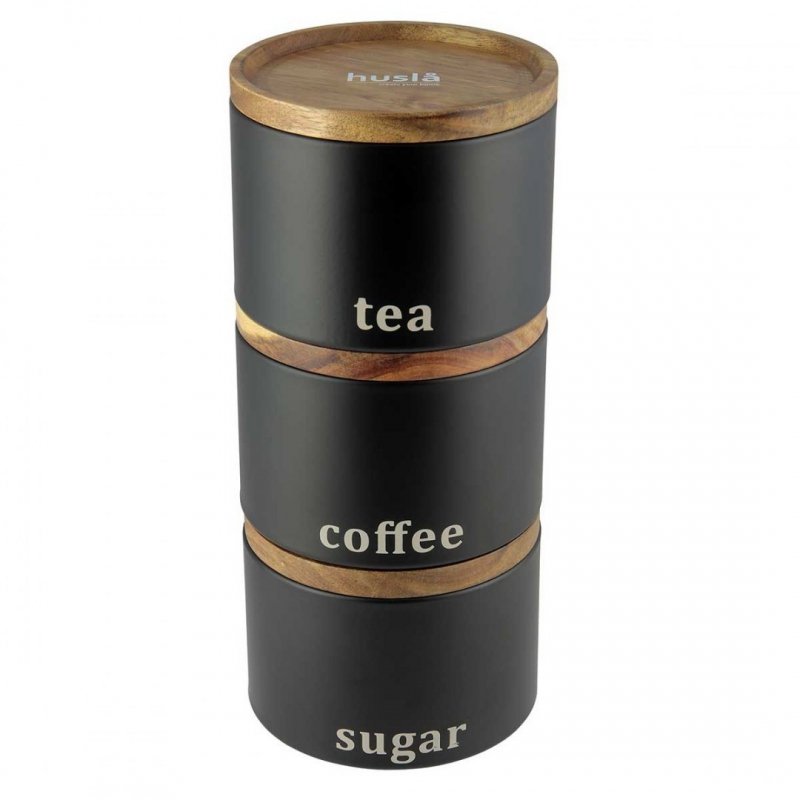 ZESTAW POJEMNIKÓW KUCHENNYCH HUSLA black 73949