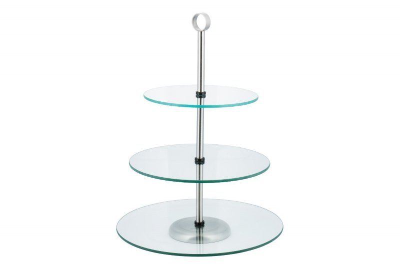 SZKLANA PATERA KINGHOFF 3-POZIOMOWA NA OWOCE CIASTA KH-4016