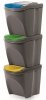 rgshop | Mülleimer Abfalleimer Mülltrennsystem 3x25L Box Grau