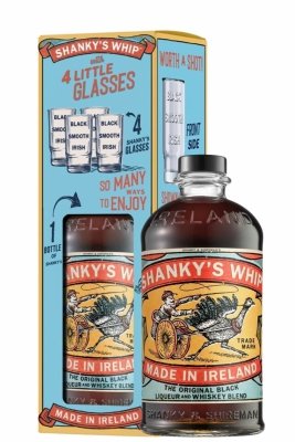 Likier whisky Shanky's Whip Black ze szklankami 0,7l