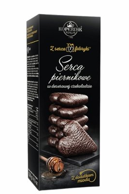 Serca piernikowe w czekoladzie deserowej Kopernik 128g