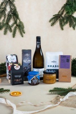 Zestaw prezentowy z winem "Zimowe dobroci"