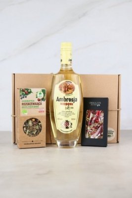 Zestaw prezentowy z likierem "Rozgrzewający miodowy"