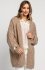 Fobya F1974 ażurowy oversizowy kardigan damski latte