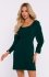 Moe sukienka mini z głębokim dekoltem butelkowa zieleń M836 