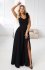 Numoco 643-2 elegancka wieczorowa suknia maxi z rozcięciem i różami 