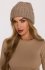 Moe czapka damska splot prążkowany beżowa M895 