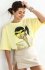 Oversizowy t-shirt damski żółte okulary cytrynowy