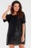 Awama cekinowa sukienka oversize czarna A483