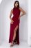Duet Roxan wieczorowa długa sukienka z wiązaniem bordowa