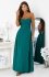 Duet Wenus rozkloszowana długa sukienka z wiązaniem gorsetowym zielona