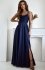Duet Valeria maxi sukienka z wiązaniem granatowa