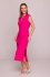 Stylove S410 sukienka z wiązaniem w dekolcie różowa 