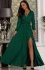 Wieczorowa długa sukienka brokatowa Salma butelkowa zieleń