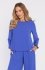 Moe elegancka bluzka z luźnymi rękawami niebieska M905