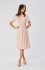 Stylove S361 sukienka z ozdobnymi zakładkami na boku pudrowa 
