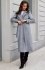Długi płaszcz z wiązaniem szary 0017