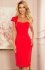Numoco ołówkowa sukienka midi 318-1 czerwona