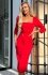 Bicotone elegancka dopasowana sukienka czerwona 264-02