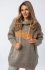 Luźny sweter damski typu bluza z kapturem Bonjour mocca