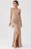 Sukienka wieczorowa maxi cappuccino podkreślająca sylwetkę