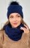 Komplet damski czapka i komin granatowy