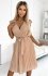 Numoco 374-5 POLINA plisowana sukienka z dekoltem i falbankami 