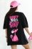 Oversizowy t-shirt Pantera Drink czarny