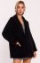 Moe krótki płaszcz z włosem czarny M808