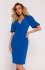 Moe sukienka z dekoltem i mocno zaznaczoną talią niebieska M779 
