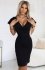 Numoco 479-9 NINA elegancka sukienka z kopertowym dekoltem, rękawkiem i paskiem 