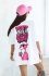 Oversizowy t-shirt Pantera Drink biały