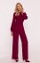 Stylove S420 kombinezon z żabotem bordowy 