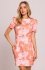 Moe wzorzysta sukienka mini z ozdobnymi rękawami M856/1 