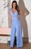 Elegancki kombinezon  z kokardkami błękitny 304-08