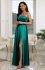 Elizabeth Nathalie długa satynowa sukienka zielona