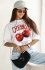 Oversizowy t-shirt cherries biały